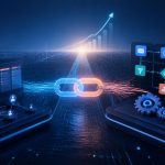 CRM and marketing automation integration data flow diagram showing B2B growth metrics